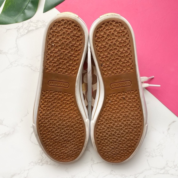 Coach Dee Secret Admirer Heart Monogram Gold Sneakers 7.5 - Picture 5 of 6